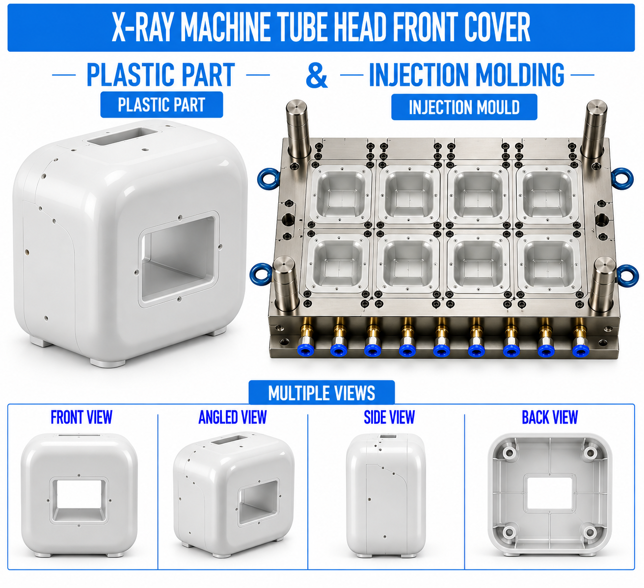 X-Ray Machine Plastic Tube Head Front Cover Mould and Moulding Service
